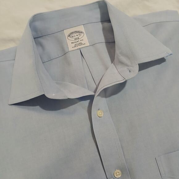 Brooks Brothers 1818 Regent Fit blue LS button up shirt 16 1/2 34/35 - Picture 8 of 13